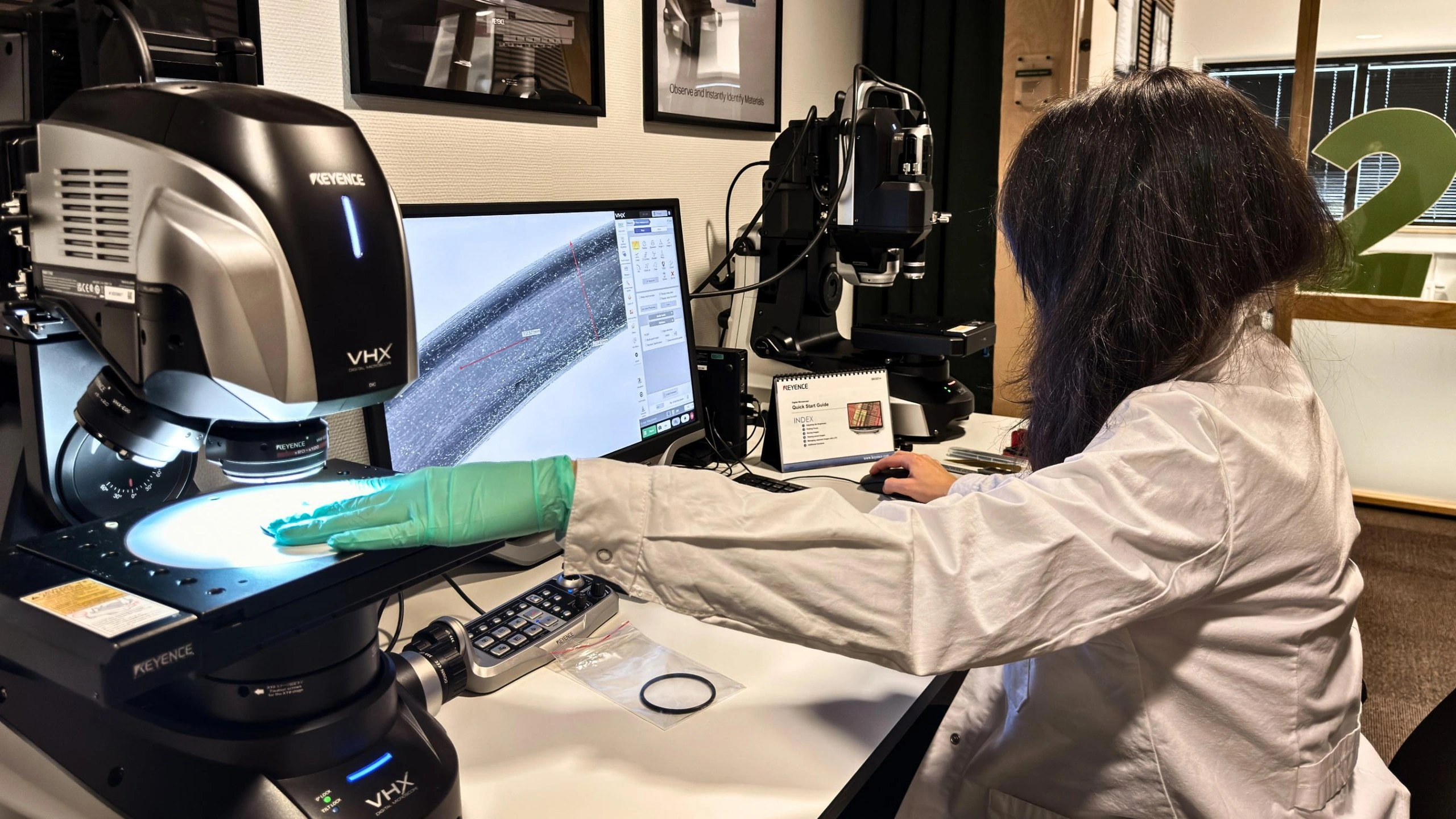Inspection of an O-ring on the Keyence VHX digital microscope